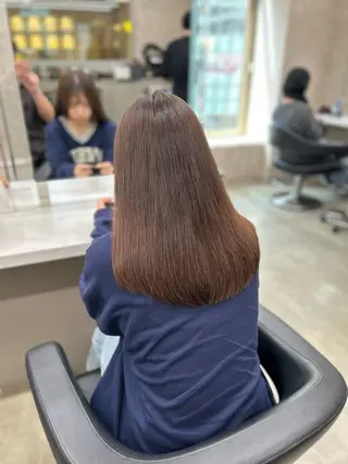 ロング カラー パーマ ヘアアレンジ メンズ キッズ 🦋透明感グレージュ /韓国レイヤー🦋のヘアスタイル