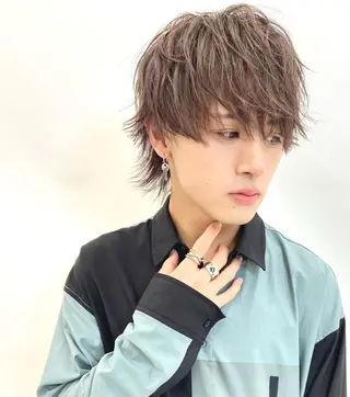 パーマ メンズ 心斎橋バレイヤージュ 小林勝貴のヘアスタイル