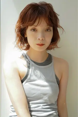 ミディアム カラー パーマ パーマ/レイヤー 岩山丈一郎のヘアスタイル