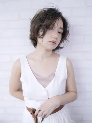 ミディアム カラー パーマ ヘアアレンジ メンズ キッズ ネイル マツエク・マツパ premier modelsのヘアスタイル
