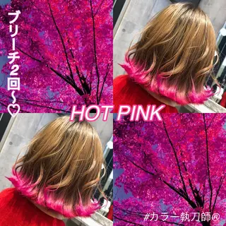 ショート メンズ JuNブリーチに 縮毛矯正するプロのヘアスタイル