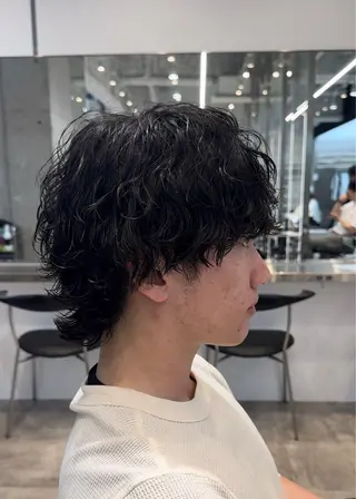 ミディアム カラー パーマ メンズ fifth shibuya所属・fifth 菅崎愛斗のヘアスタイル