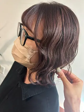 ミディアム mao"お洒落ヘア" 大人可愛いピンクヘアのヘアスタイル