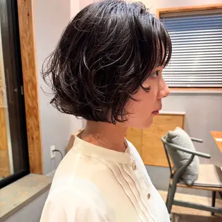 ショート パーマ ショート/ボブ/ パーマ/柏原良亮のヘアスタイル