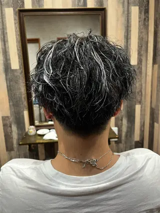 ミディアム カラー パーマ メンズ メンズカット パーマ/稲葉のヘアスタイル