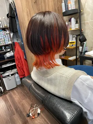 ショート カラー Lull (シェアサロンReco VIProom)所属・Lull1人美容室 バレイヤージュのヘアスタイル