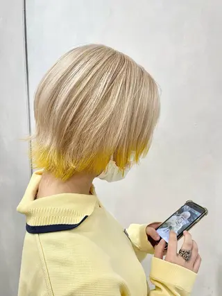 ショート カラー 🔷ダブルカラーハイ トーン🔷櫻井走のヘアスタイル