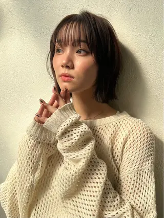 ミディアム ボブ/縮毛矯正 髪質改善/もえるのヘアスタイル