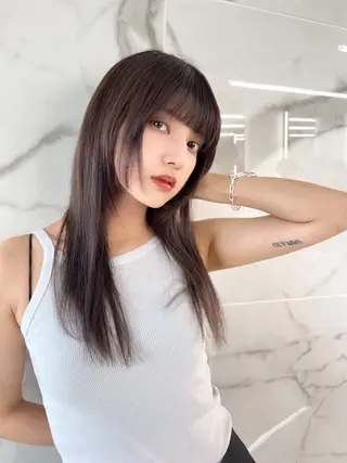 ロング カラー 長島 夢華のヘアスタイル