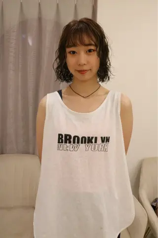 ミディアム パーマ 松村 澪里のヘアスタイル