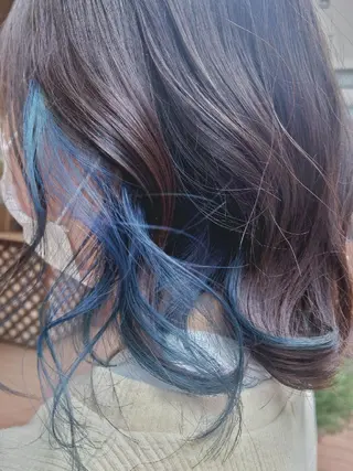 ミディアム カラー あいだ 透明感カラー🐼のヘアスタイル