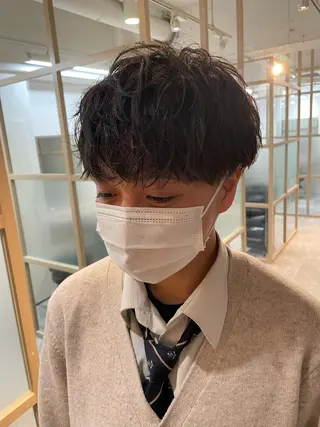 ショート パーマ 渋谷 メンズ 木下 仁来のヘアスタイル