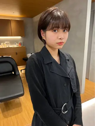 ショート センターパート/ 暖色カラーayuのヘアスタイル