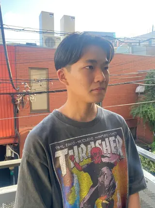 カラー メンズ yumeka🩶ボブ 暖色/透け感カラーのヘアスタイル