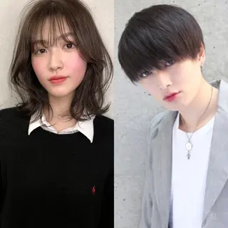 セミロング カラー パーマ メンズ サイドバング 🇰🇷沼田　拓斗のヘアスタイル