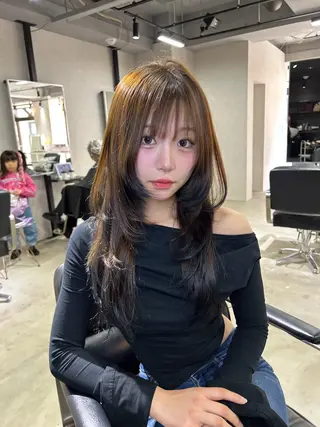 ロング 大阪韓国ヘア/ /酸性縮毛矯正ゆうとのヘアスタイル