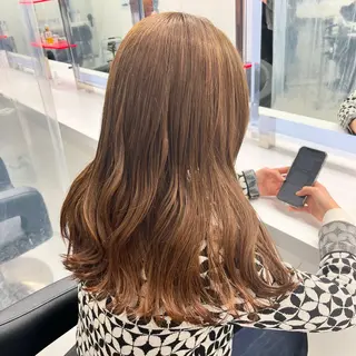 カラー 似合わせ💗透け感 💗うる艶カラー💗のヘアスタイル