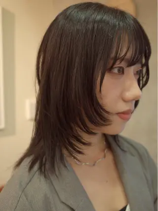 ミディアム ウルフ、ボブ美容師 今井のヘアスタイル