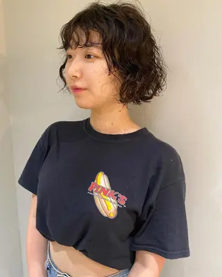ショート パーマ ヘアアレンジ Nancy所属・束感まつげ❤︎ あみのマツエク・マツパデザイン