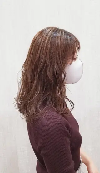 セミロング カラー 顔周りレイヤーカット 髪質改善代表西村功平のヘアスタイル