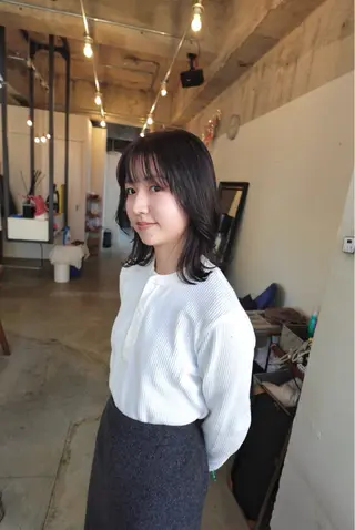 ミディアム カラー 堀出 芽衣/垢抜け/美髪のヘアスタイル