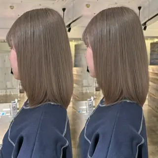 ミディアム カラー 暖色カラー🍒 ケアブリーチ/akiのヘアスタイル
