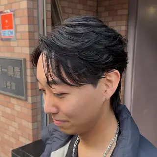 ショート メンズ メンズ特化/フェザー パーマ 和哉のヘアスタイル