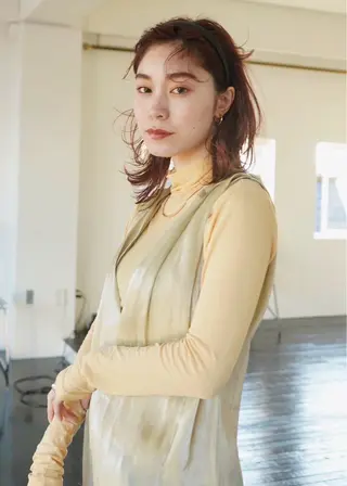 ミディアム カラー パーマ ヘアアレンジ ベージュカラー🧸/ 松崎/東区/田中理沙のヘアスタイル