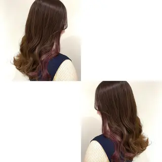 ロング カラー 青沼夏未/オリーブ/ 寒色カラーのヘアスタイル