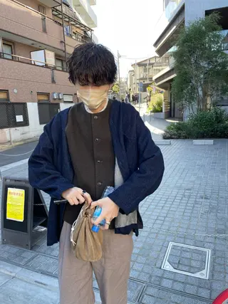 ショート メンズ パーマ/透明感カラー /ボブ/吉田一生のヘアスタイル