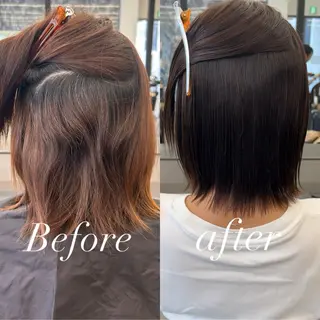 ミディアム カラー パーマ 縮毛矯正支持率N O.1あおい🕊️✨のヘアスタイル