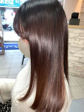 セミロング パーマ 髪質改善/縮毛矯正 /ブリーチ矯正/岡部のヘアスタイル