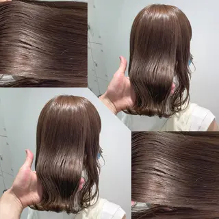 セミロング カラー 韓国風ベージュ🤎 赤みなし🌿横浜🤎のヘアスタイル