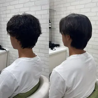 ショート パーマ メンズ Real me　京都 四条烏丸ドゥエ店所属・タナカ｜ 京都美容師のヘアスタイル