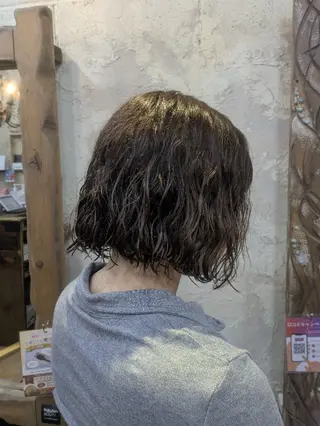 ショート パーマ ボブパーマ/メンズ カワカミサトミ🐨のヘアスタイル