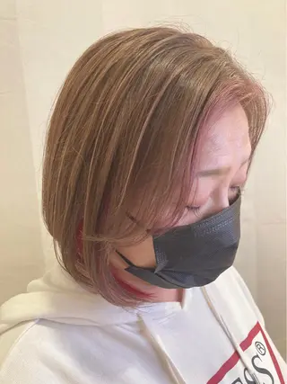 ミディアム カラー 宮原 佳苗のヘアスタイル