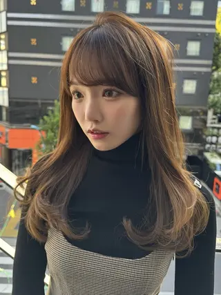 セミロング カラー ヘアアレンジ ✨カチモリ✨レイヤー 韓国ヘア🇰🇷ゆいのヘアスタイル