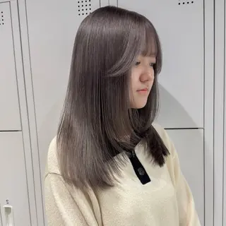 セミロング カラー ヘアアレンジ 💗💗韓国レイヤー yu-ki💗💗のヘアスタイル