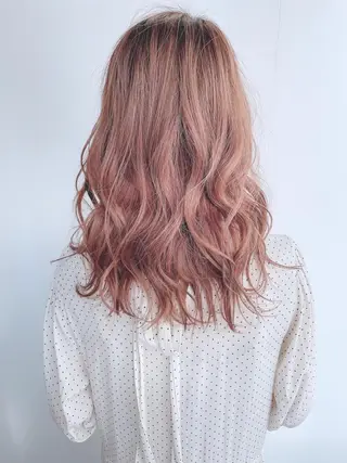 ミディアム カラー パーマ ヘアアレンジ 美髪矯正 Rioのヘアスタイル