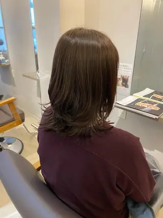 ミディアム 顔周りデザイン/ ママ美容師/濱ほのかのヘアスタイル