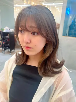 ミディアム 🌷韓国レイヤー/艶 カラー🇰🇷amiのヘアスタイル
