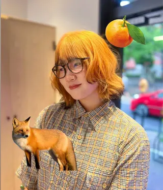 ミディアム カラー 岡山ハイトーン・ ルーツカラー/こもものヘアスタイル