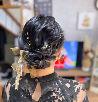 ミディアム ヘアアレンジ hair room HARU所属・伊藤 栄子のヘアスタイル