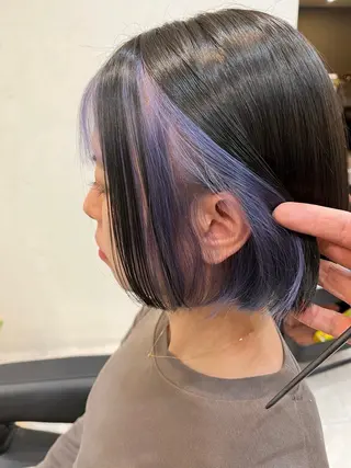 ミディアム カラー シマオカ イッセイaceのヘアスタイル