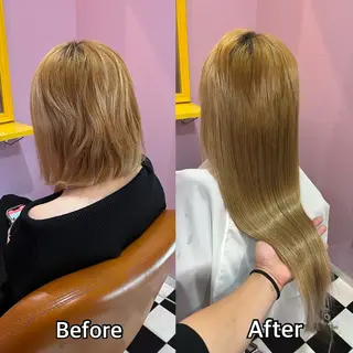 ロング シール+ちび編み込み エクステ梅田🐨のヘアスタイル