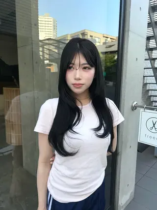 ロング 松本 奈々のヘアスタイル