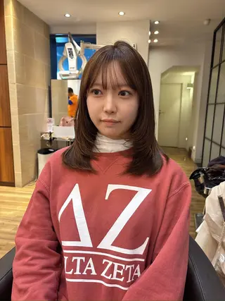 ミディアム カラー レイヤーカット /髪質改善/千葉怜寿のヘアスタイル