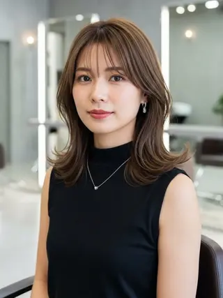 セミロング 似合わせボブ✖️ 韓国レイヤー✨小関のヘアスタイル