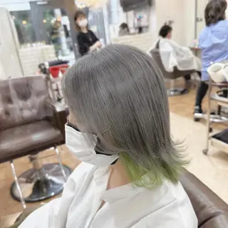 ミディアム カラー メンズパーマ 本多のヘアスタイル
