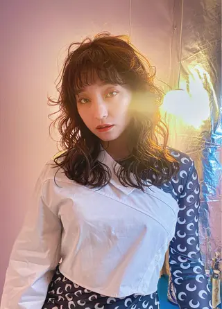 ミディアム カラー レイヤー/パーマ /ウルフ/nabeのヘアスタイル